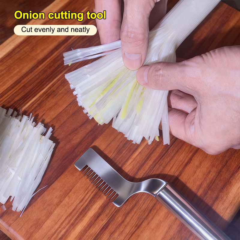 Kitchen Gadgets Essential - Pemotong Daun Bawang Stainless Steel Inovatif,