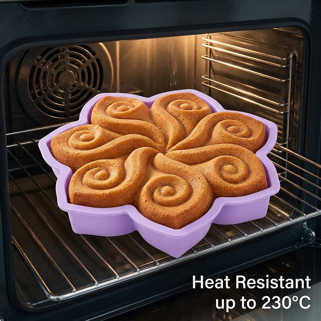 Kitchen Gadgets Deals - Cetakan Kue Silikon Bunga Besar Spiral
