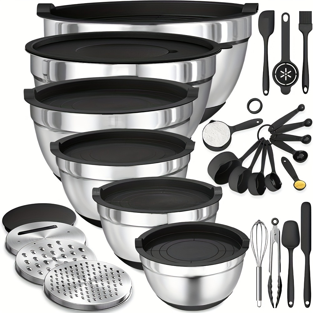 Kitchen Gadgets Set - 17 buah, Set mangkuk pencampur baja