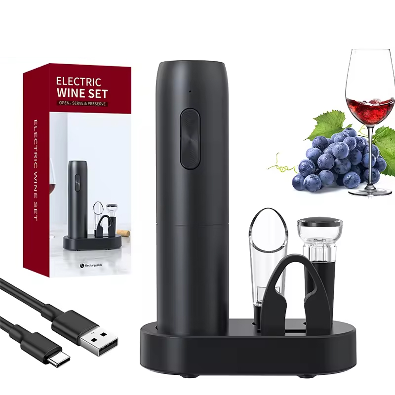 Electric Can Opener - Pembuka botol anggur listrik 4-in-1, Set