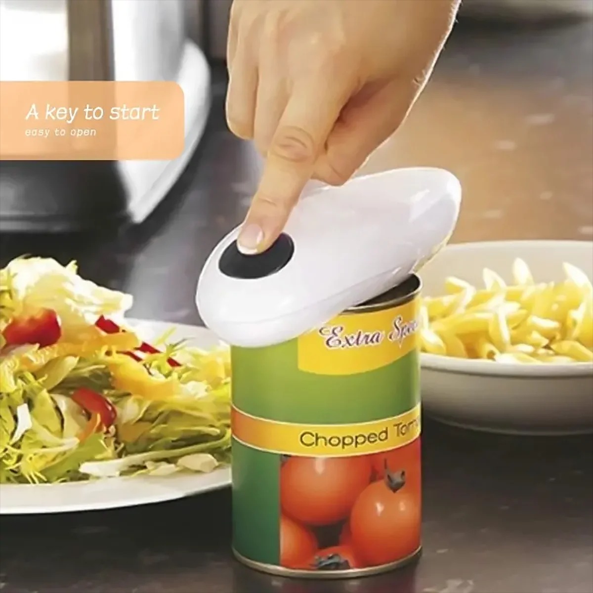 Electric Can Opener - Pembuka Kaleng Elektrik Otomatis Satu Sentuhan,