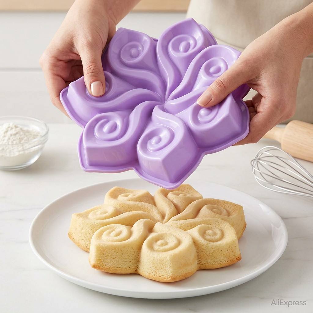 Cetakan Kue Silikon Bunga Besa - Kitchen Gadgets Deals ulasan dan harga