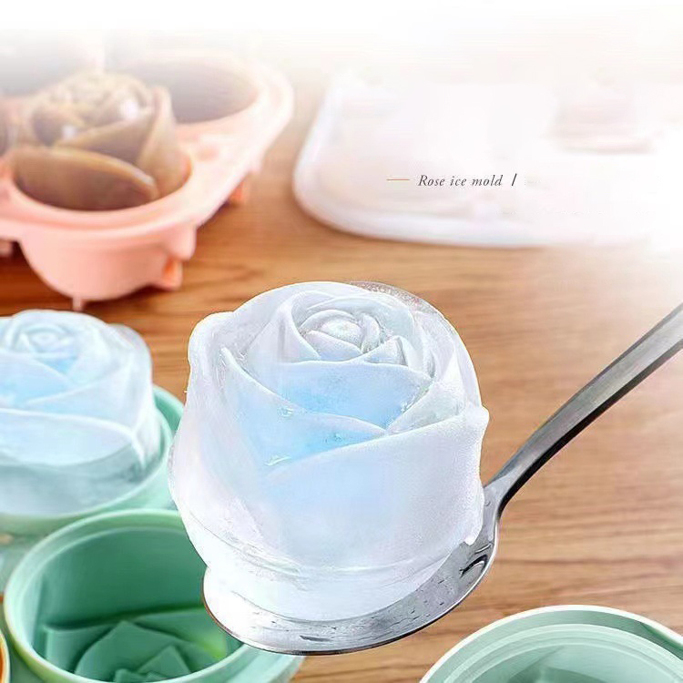 Cetakan es mawar 3D 4 lubang b - Kitchen Gadgets Deals ulasan dan harga