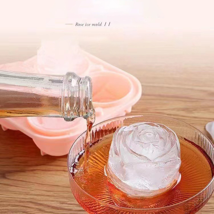Cetakan es mawar 3D 4 lubang b - Kitchen Gadgets Deals ulasan dan harga
